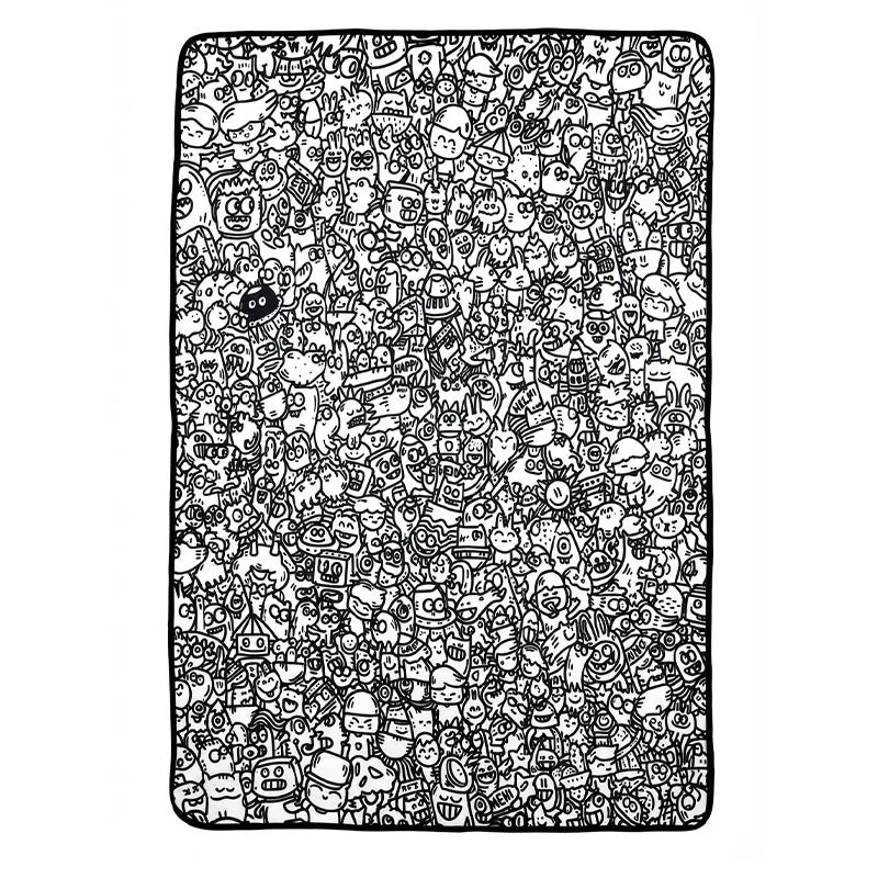 Washable Coloring Lamb Fleece Rug throw Doddlethrow™