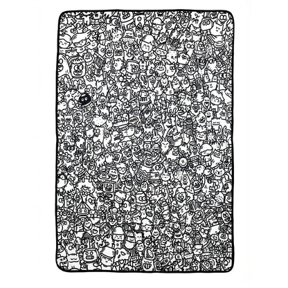 Washable Coloring Lamb Fleece Rug throw Doddlethrow™