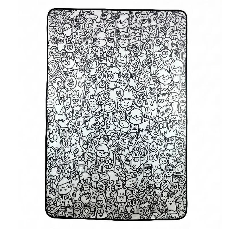 Washable Coloring Lamb Fleece Rug throw Doddlethrow™