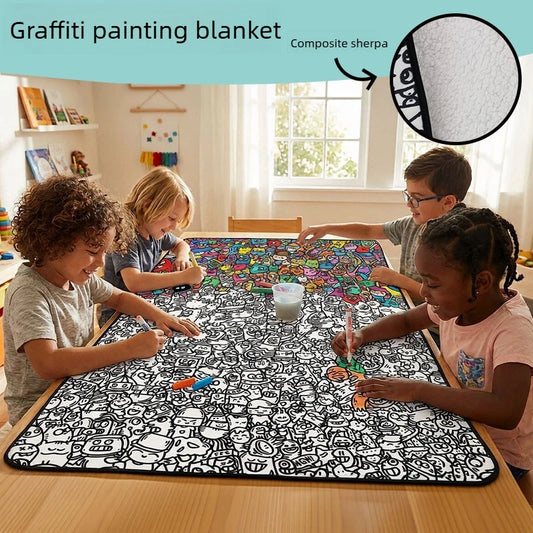 Washable Coloring Lamb Fleece Rug throw