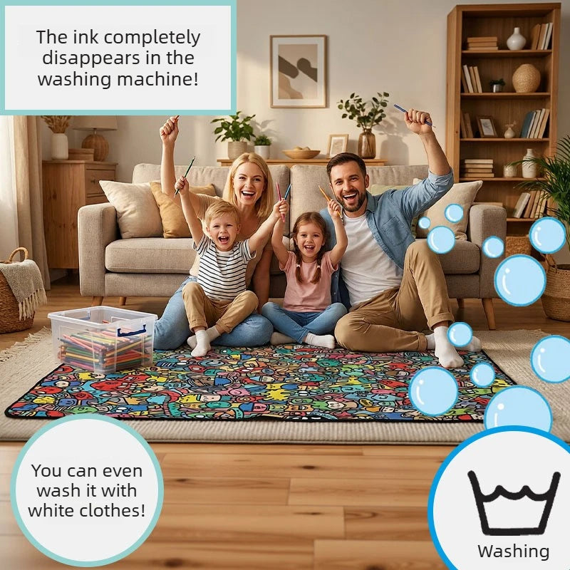Washable Coloring Lamb Fleece Rug throw Doddlethrow™